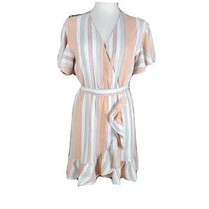 Lauren Conrad Faux Wrap Linen Dress with Tie Size S